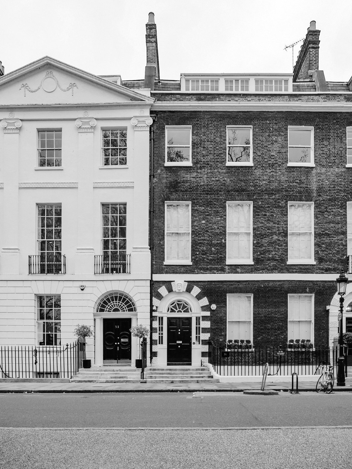 Elegant Georgian townhouses on a London street
